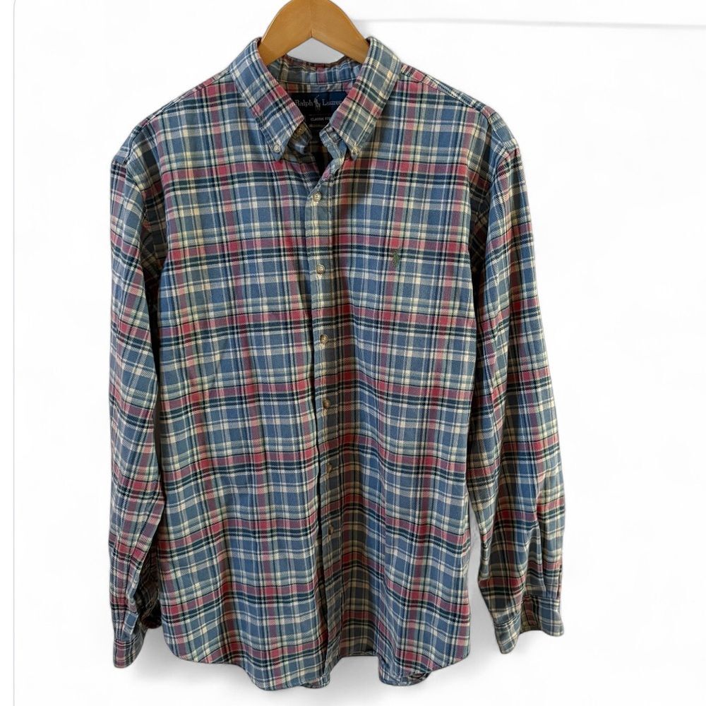 Polo Ralph Lauren Checkered Plaid Flannel Button Down XL NWOT